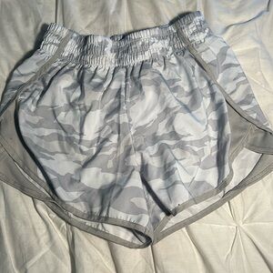 Kid’s White Camo Athletic Shorts